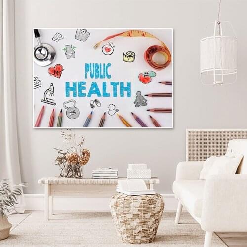 Creative Public Health Posters And Prints Healthy Living Watercolor Canvas Painting Home Decoration Decoration Wall Art Picture