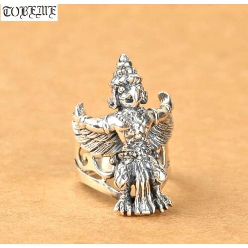 Vintage Tibetan 925 Silver Garuda Ring Real Sterling Silver Good Luck Ring Thai Silver Garuda Luck Ring