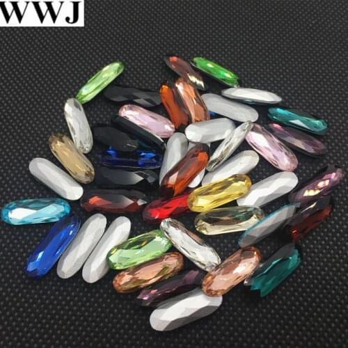 ALL colors All sizes 5x15mm 7x21mm Crystal Rhinestone Glass Long Classical Oval Pointback Stone For Clothing Decoration