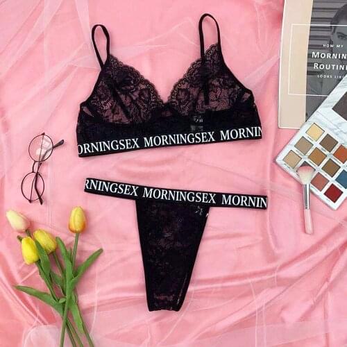 Women Sexy Lingerie Black See-through Mesh Lace Deep V-neck Underwear and Low Waist Panties Exotic Sex Costume Babydoll