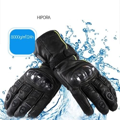 Winter warm LAFIRE waterproof motorcycle gloves leather carbon fiber locomotive windproof touch screen Motorbike riding gloves