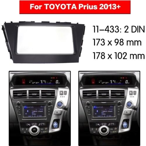 2 din Radio Fascia for TOYOTA Prius 2013+ (right Wheel) Stereo Fascia Dash CD Trim Installation Kit 11-433