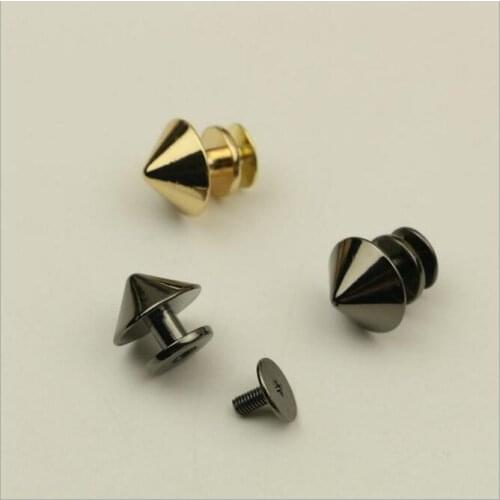 20 PCS/lot) DIY hand leather luggage bag bottom 15mm pointed head decoration screw metal accessories