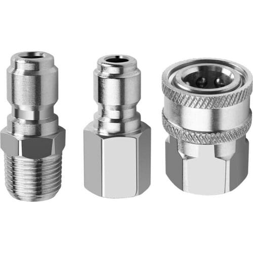 3pcs/set Car Door Washer Adapters Classic Delicate Stainless Steel 3/8 Quick Disconnect NPT Pressure Washer Adapters