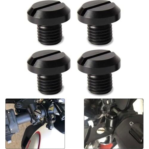 4Pcs M10x1.25 Aluminum Mirror Plug Suitable for FZ-07 MT-07 / FZ-09 MT-09, CRF250L/ CB1000R, SV650, Z125/ Z400