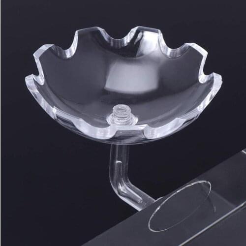 Fish Tank Feeder Aquarium Shrimp Acrylic Feeding Bowl Flower Shape Floating Feeding Cup Holder With Sucker Fish Food Aquarium