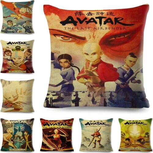 Avatar The Last Airbender Aang Pillow Case for Sofa Home Decor Fight Anime Cartoon Pillowcase Polyester Cushion Cover 45x45cm