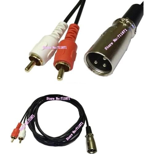 CANNON XLR Male 2 two Double RCA Male Audio Line cable 2 Two RCA Male XLR CANNON male Audio Cable Line RCA XLR Audio Line Wire