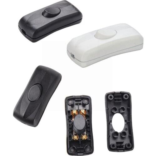 DIY On/Off Inline Switch Black White Color Table Lamp Switch Desk Cable Cord Lamp H9L3