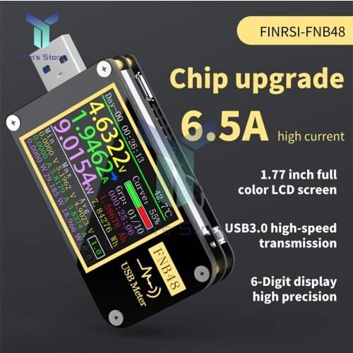 FNIRSI-FNB48 Newest Voltmeter Ammeter Multimeter Multifunctional Fast Charge Tester QC / PD Protocol Decoy Meter With USB