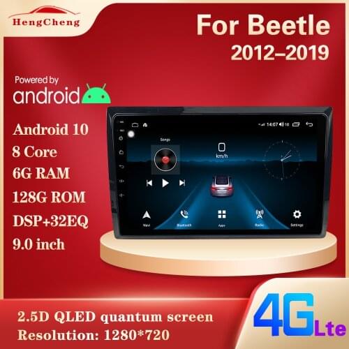 HengCheng For VW Beetle 2012-1019 Car Multimedia Video Player GPS Navigation Radio Android 10 Carplay 6+128G 4G