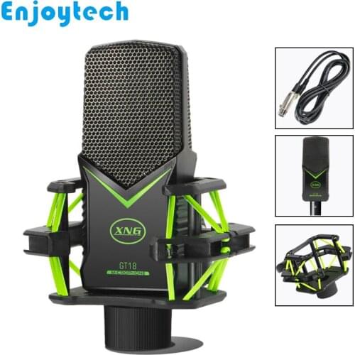 Cardioid Condenser Microphone with Shock Mount Holder Stand 3.5mm MIC for Mobile Phone Recording Youtobe Live Video Blogger