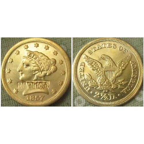 2.5 Liberty Gold 1857-D copy coins