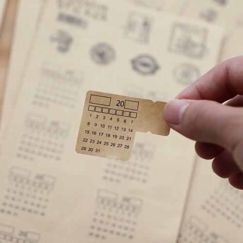Kraft Paper Monthly Calendar Stickers Adhesive Daily Notebook Index Label Sticker Planner Accessory Bookmarks Escolar Stationery