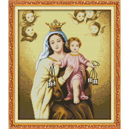 Holy mother & holy son(1) cross stitch kit people 18ct 14ct 11ct count print canvas stitches embroidery DIY handmade needlework