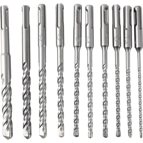 10Pcs Electric Hammer Sds Plus Drill Bit Set 160Mm for Concrete Wall Brick Block Masonry Hole Saw Drilling Bits 4Mm 5Mm 6Mm