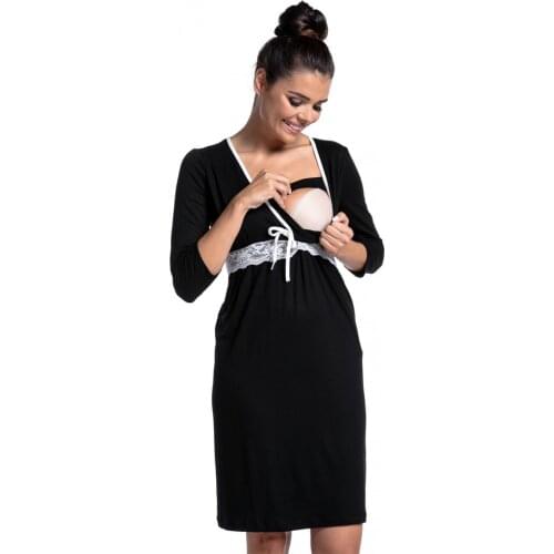 Maternity Nuring Robe Pajamas Sleepwear Lace Floral V-neck Pregnancy Breastfeeding Nightgowns For Pregnant Women Nightdress