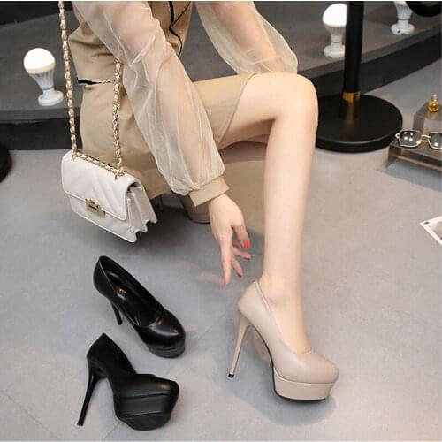 New Arrival Fashion Women Platform Pumps Sexy Shallow High Heels For Lady 12cm Heel Shoes