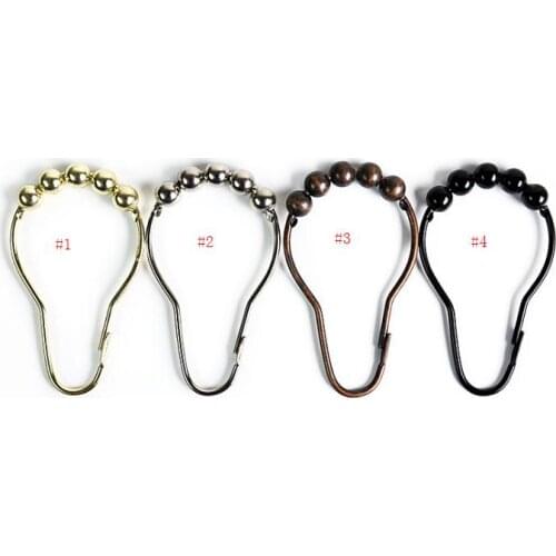 New Shower Curtain Rings Hooks Metal Bathroom Clip Easy Glide Hooks Polished Shower Curtain Rings Curtain Hooks SN2126