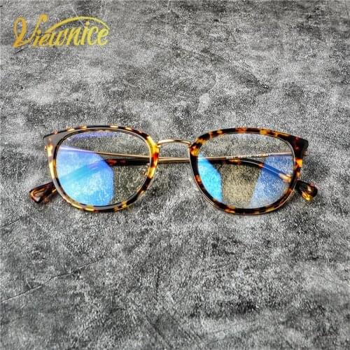 Viewnice Retro acetate glasses frame women myopia computer glasses Men blueligh de oculos feminino square light ukraine eyewear