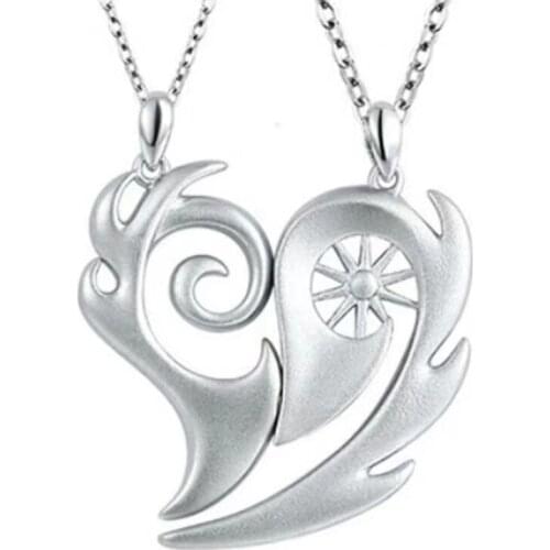 2Pcs Magnetic Couple Necklace Lovers Break Heart Pendant Long Distance Relationship Charm Necklace Valentines Day Gift