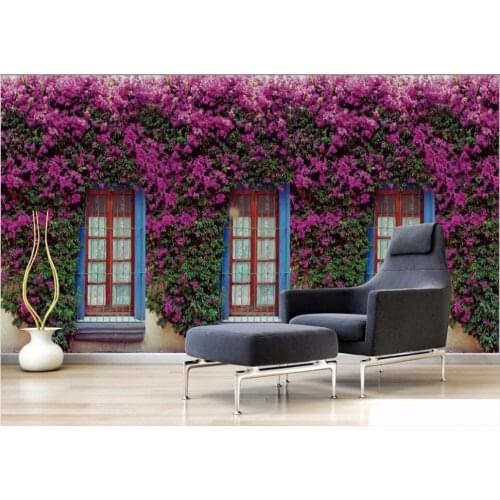 Custom photo mural 3d wallpaper Pastoral flower windows picture room decoration painting 3d wall murals wallpaper for walls 3 d