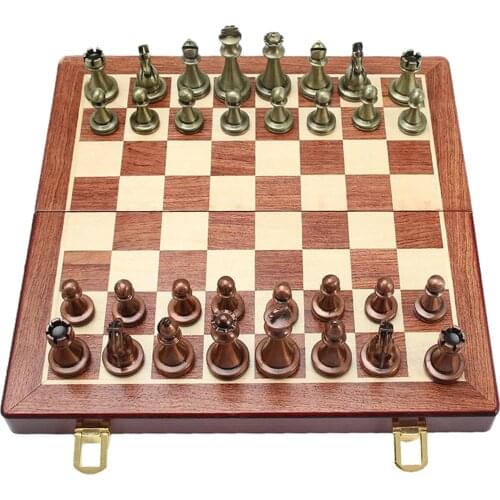 Professional 15x15" Large Handcrafted Wooden Chess Set Board Game for Adults