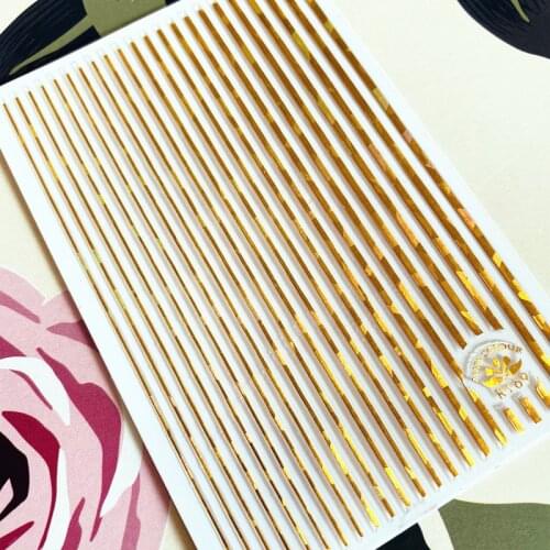 R-169 Laser gold and silver line 3D Back glue Nail decal Nail sticker Nail decoration Nail art Nail tool Nail ornament