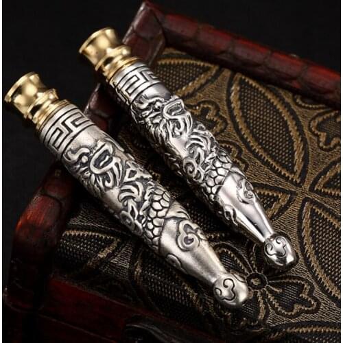 S925 Sterling Silver Cigarette Filter Pendant Pure Silver Smoke Filter Dragon Filter