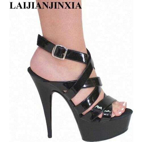 New Shoes Woman 2017 Summer Sexy High Heels 15 cm Black High-heeled Sandals Comfortable Banquet Sandals Dance Shoes