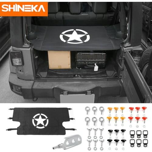 SHINEKA 4 Doors Star Trunk Cover Luggage Carrier Boot Cover Mat With Tool Kits for Jeep Wrangler JK 2007 Up Car Accessories