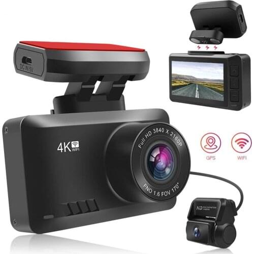 Car DVR Dash Cam 4K Ultra HD 2.4" Driving Recorder WIFI 3840*2160P 30FPS 170 Wide Angle Detection GPS Tracker loop recording