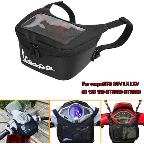 Motorcycle Handlebar Storage Bag Waterproof Mobile Phone Navigation Front Bag For Vespa GT