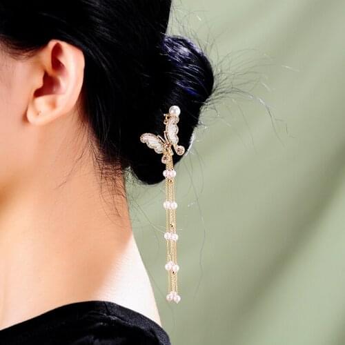 Butterfly Hairpins Ancient Costum Ethinic Style Step Swings Crystal Hair stick Women Fashion Pendant