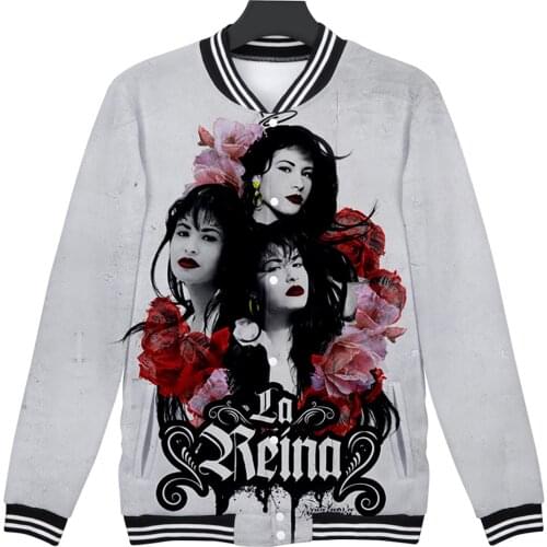 Selena Quintanilla Singer 2021 Fashion V-neck Baseball Jacket Famale/male Streetwear Coat Cool College Coat Classic Trend Tops