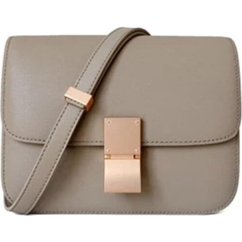 Genuine Leather Tofu Bags for Women High Quality Ladies Shoulder Bag Luxury Designer Messenger Bags Gray Blue Black Bolsos Mujer