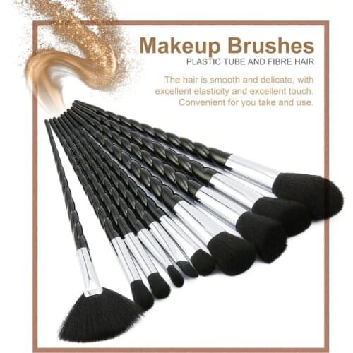10 pcs Unicorn Thread Makeup Brushes Professional Make Up Fiber Brush Set Makeup Tools Eyebrow Eyeliner Powder Brushes dfdf