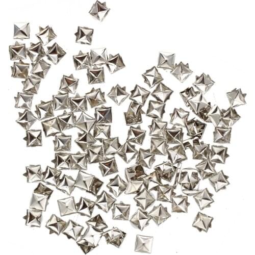 100Pcs Silver Square Rivets for Bag Decoration 6mm Drop Shipping