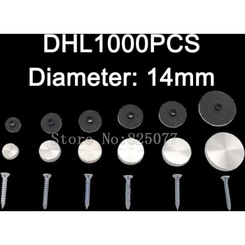 DHL 1000PCS Wholesale decorative screw cover 14mm brushed stainless steel screw covers KF1033