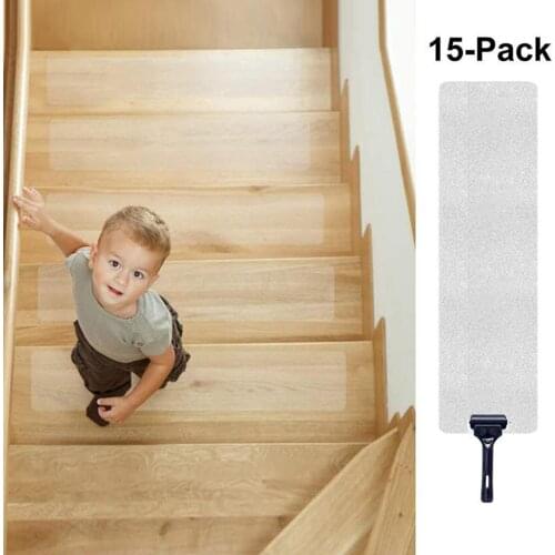 15x Non-Slip Stair Tread Strips Staircase Floor Step Grip Tape Cover Home Indoor