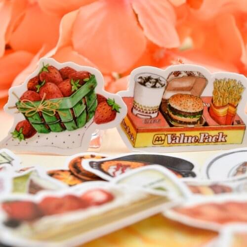 33pcs Self-made Food sticker Scrapbooking Decorative Sticker series 1 /waterproof paper fast Stickers