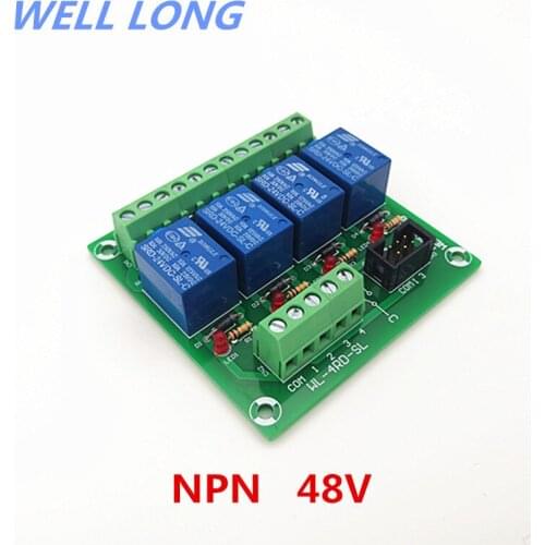 4 Channel NPN Type 48V 10A Power Relay Interface Module,SONGLE SRD-48VDC-SL-C Relay