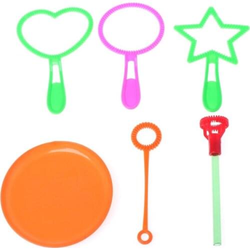 New 6pcs Blowing Bubble Soap Tools Toy Bubble Sticks Set Outdoor Toy Kids Toy For Children Boys Girls