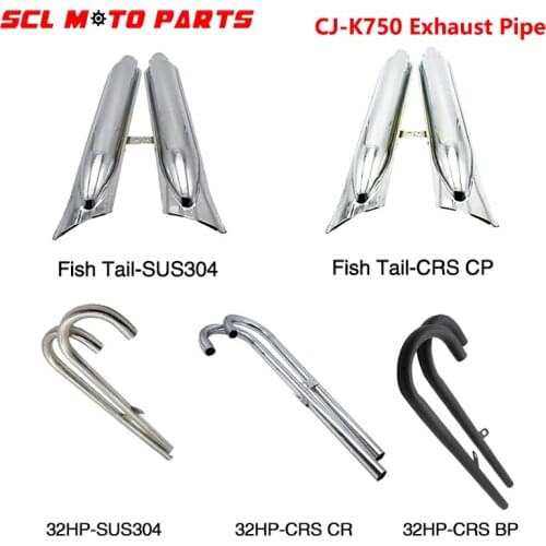 ALconstar-CJ-K750 Exhaust Pipe 24HP32HP Chromed/Stainless Steel/Heat-proof Paint For K750 R71 R12 M1 M72 Exhaust System Assembly