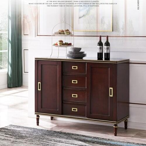 American Solid Wood Sideboard Small Wine Cabinet Simple Post-modern Household Tea Cabinet Storage Cabinet Storage Cabinet