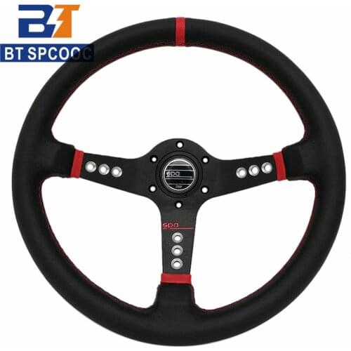 14inch Car Steering Wheel Deep Corn Leather Steering Wheel 350mm High Quality 2020 Drift Sport Stering Wheel BT20S0919218