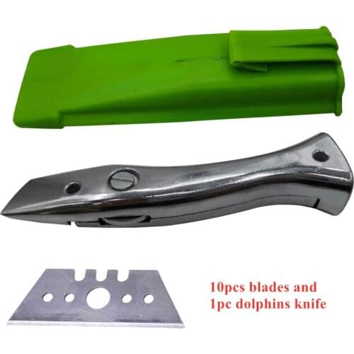 FREE SHIPPING Dolphin PVC Zinc-aluminum alloy handle roll floor cutter knife Wallpaper Carpet Cutting Tool with10 pcs blade