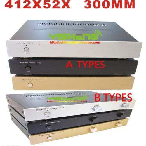 KYYSLB 430*60*300mm AV-38 Amplifier Chassis AMP Enclosure Box DIY Preamp Merge Amplifier Case Transistor Amp Chassis Housing