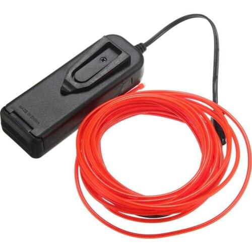 5M Car Decoration Lamp Cold Light Strip Interior Modification With Side Clip Band Led Cold Light + Battery Box