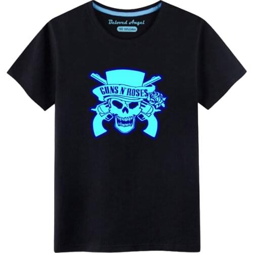 Baby Boys T Shirts Kids Cartoon Skull Short Sleeve Luminous T-shirt Girls Clothes Summer Boys Shirt Children Tops Glow In Dark